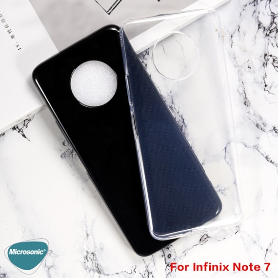 Microsonic Infinix Note 7 Kılıf Transparent Soft Beyaz 8