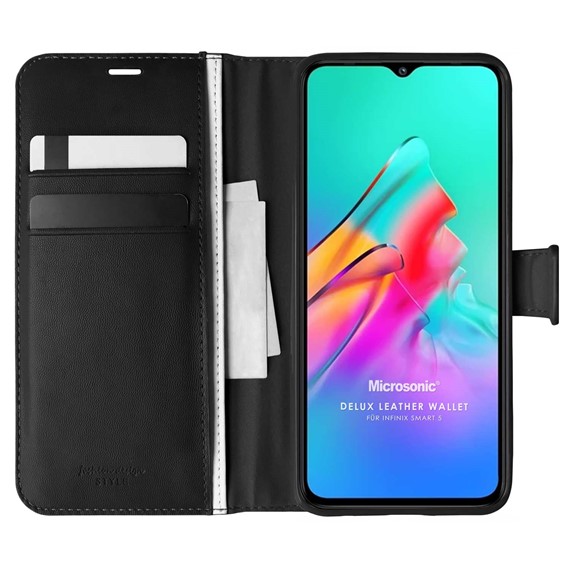 Microsonic Infinix Smart 5 Kılıf Delux Leather Wallet Siyah 1