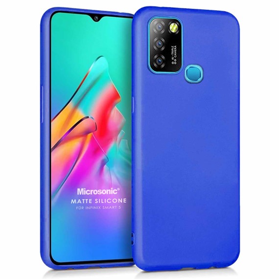 Microsonic Matte Silicone Infinix Smart 5 Kılıf Mavi 1