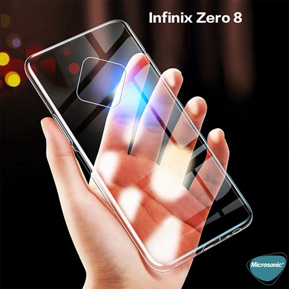 Microsonic Infinix Zero 8 Kılıf Transparent Soft Beyaz 8