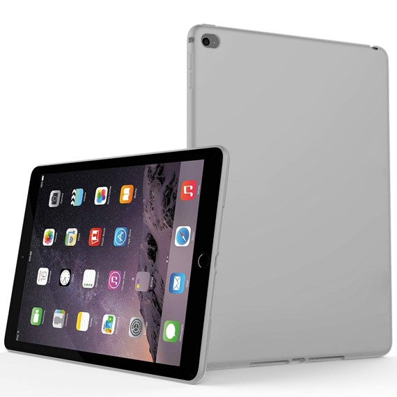 Microsonic Matte Silicone Apple iPad iPad Air 2 A1566-A1567 Kılıf Gri 1