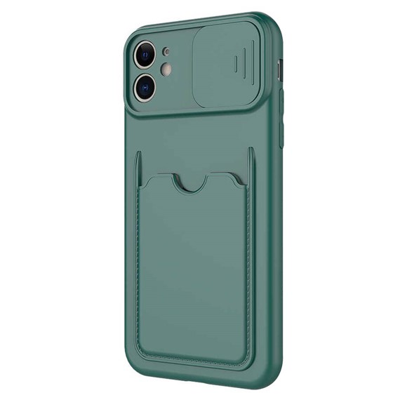 Microsonic Apple iPhone 11 Kılıf Inside Card Slot Koyu Yeşil 2