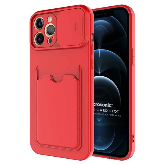 Microsonic Apple iPhone 12 Pro Max Kılıf Inside Card Slot Kırmızı 1