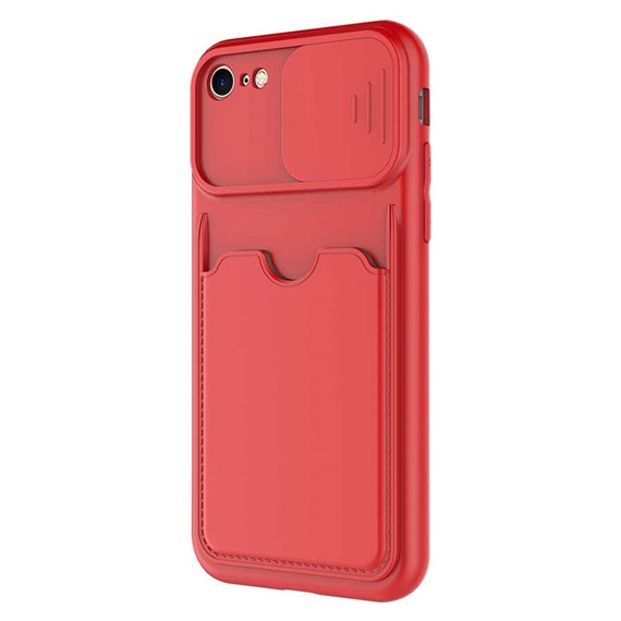 Microsonic Apple iPhone SE 2022 Kılıf Inside Card Slot Kırmızı 2