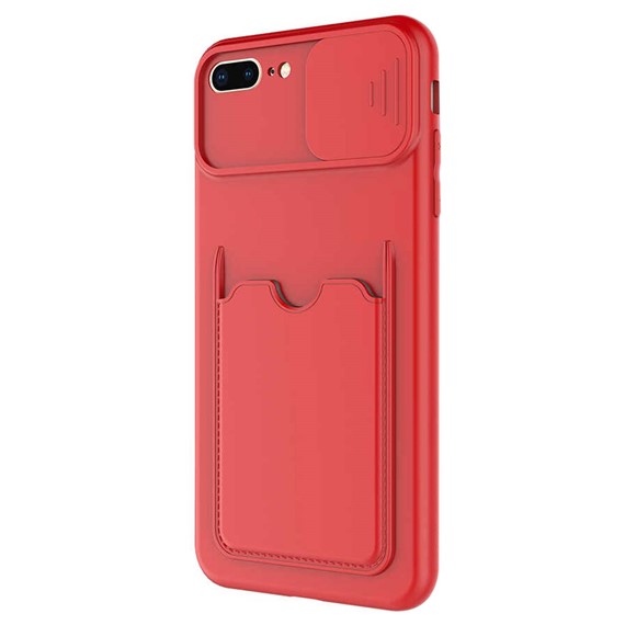 Microsonic Apple iPhone 8 Plus Kılıf Inside Card Slot Kırmızı 2