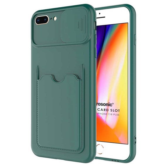 Microsonic Apple iPhone 7 Plus Kılıf Inside Card Slot Koyu Yeşil 1