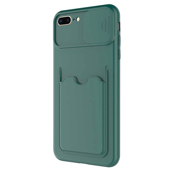 Microsonic Apple iPhone 8 Plus Kılıf Inside Card Slot Koyu Yeşil 2
