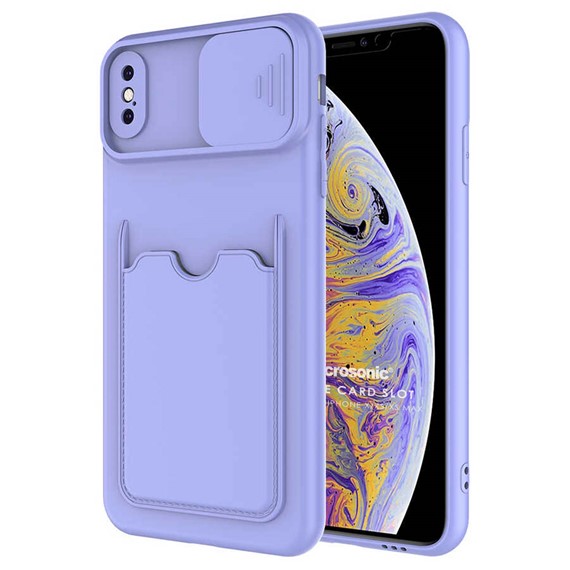 Microsonic Apple iPhone XS Kılıf Inside Card Slot Lila 1