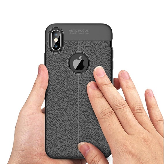 Microsonic Apple iPhone XS Max 6 5 Kılıf Deri Dokulu Silikon Kırmızı 5