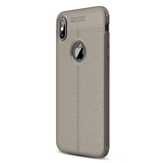 Microsonic Apple iPhone XS Max 6 5 Kılıf Deri Dokulu Silikon Gri 2