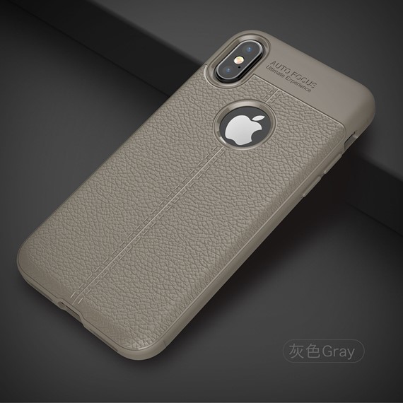 Microsonic Apple iPhone XS Max 6 5 Kılıf Deri Dokulu Silikon Gri 3