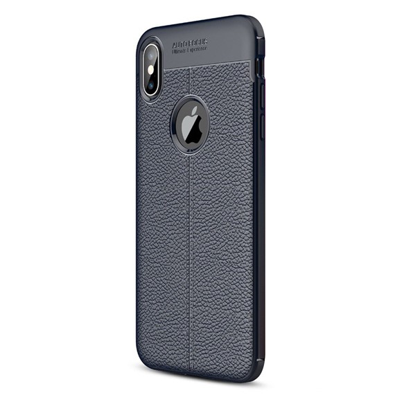 Microsonic Apple iPhone XS Max 6 5 Kılıf Deri Dokulu Silikon Lacivert 2