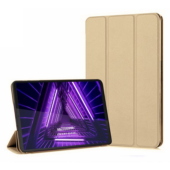 Microsonic Lenovo Tab M10 Plus 3 Nesil 10 6 Kılıf TB-125F-TB-128F Slim Translucent Back Smart Cover Gold 1