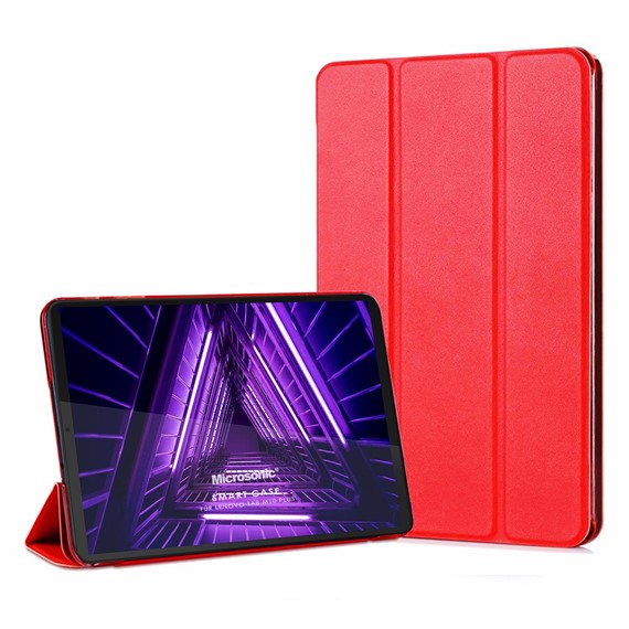 Microsonic Lenovo Tab M10 Plus TB-X606F 10 3 ZA5T0215TR Kılıf Slim Translucent Back Smart Cover Kırmızı 1