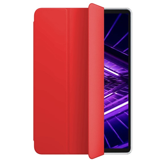 Microsonic Lenovo Tab M10 Plus TB-X606F 10 3 ZA5T0215TR Kılıf Slim Translucent Back Smart Cover Kırmızı 2