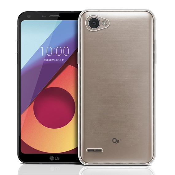 Microsonic LG Q6 Kılıf Transparent Soft Beyaz 1