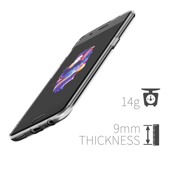 Microsonic OnePlus 5 Kılıf Transparent Soft Beyaz 5