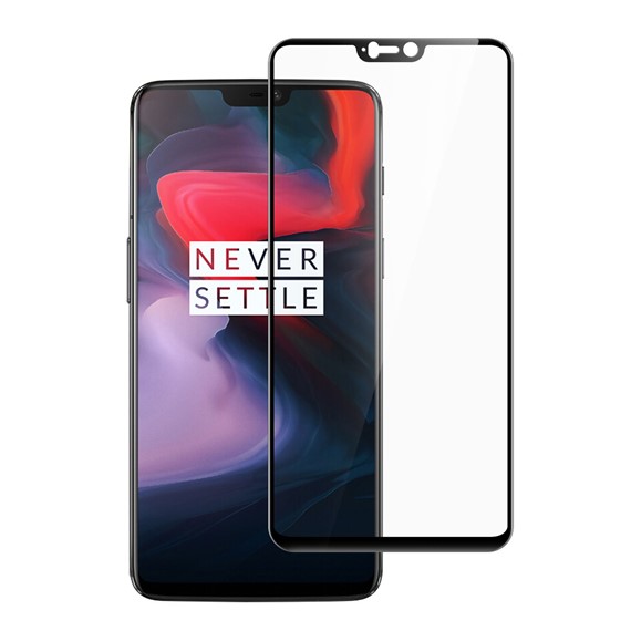 Microsonic OnePlus 6 Tam Kaplayan Temperli Cam Ekran koruyucu Siyah 1