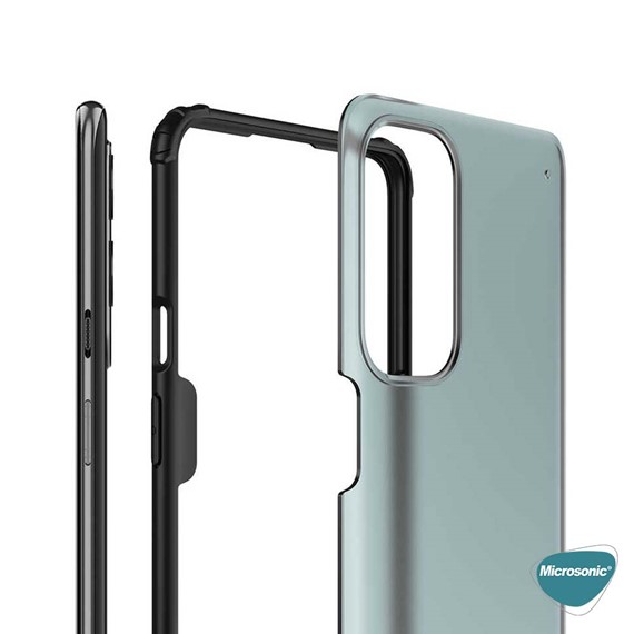 Microsonic OnePlus 9 Kılıf Frosted Frame Siyah 2