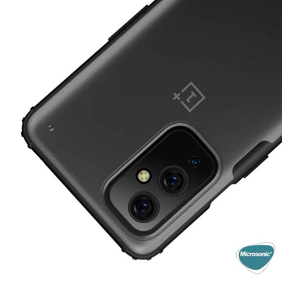 Microsonic OnePlus 9 Kılıf Frosted Frame Siyah 6