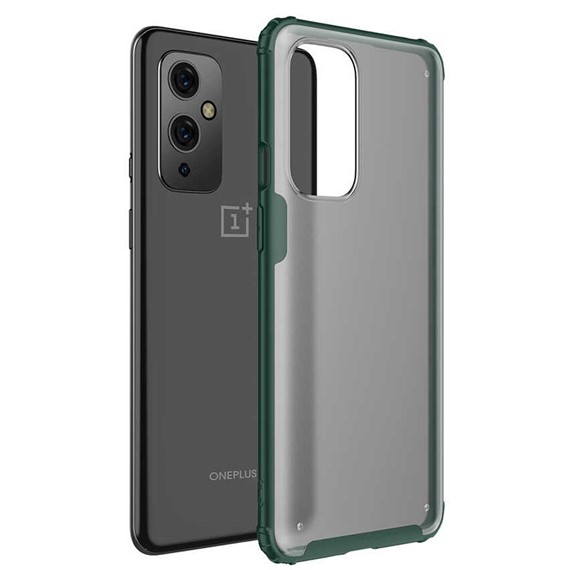 Microsonic OnePlus 9 Kılıf Frosted Frame Yeşil 1