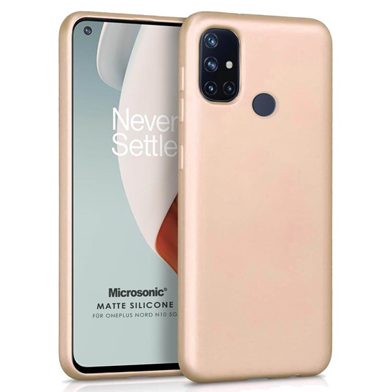 Microsonic Matte Silicone OnePlus Nord N10 5G Kılıf Gold 1