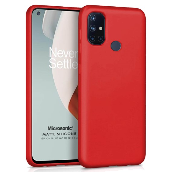 Microsonic Matte Silicone OnePlus Nord N10 5G Kılıf Kırmızı 1