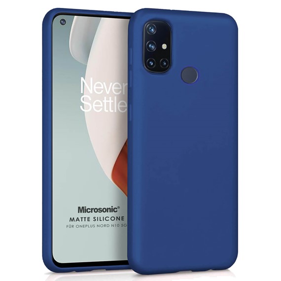 Microsonic Matte Silicone OnePlus Nord N10 5G Kılıf Lacivert 1