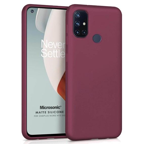 Microsonic Matte Silicone OnePlus Nord N10 5G Kılıf Mor 1