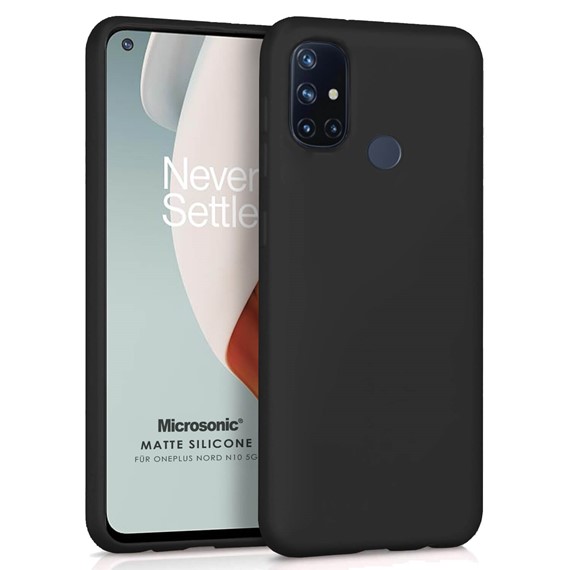 Microsonic Matte Silicone OnePlus Nord N10 5G Kılıf Siyah 1