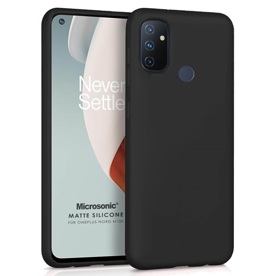 Microsonic Matte Silicone OnePlus Nord N100 Kılıf Siyah 1