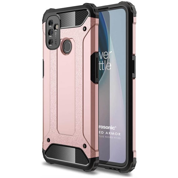 Microsonic OnePlus Nord N100 Kılıf Rugged Armor Rose Gold 1