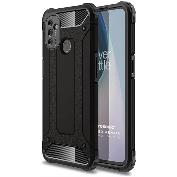 Microsonic OnePlus Nord N100 Kılıf Rugged Armor Siyah 1