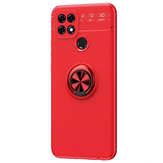 Microsonic Oppo A15s Kılıf Kickstand Ring Holder Kırmızı 2