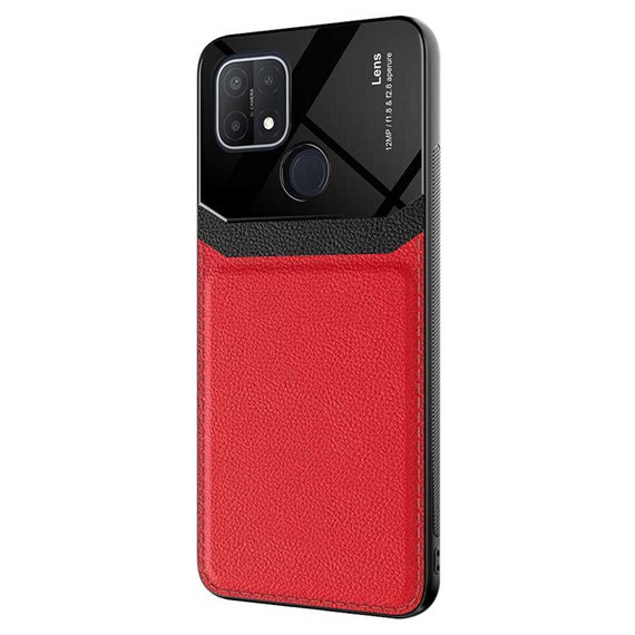 Microsonic Oppo A15 Kılıf Uniq Leather Kırmızı 2