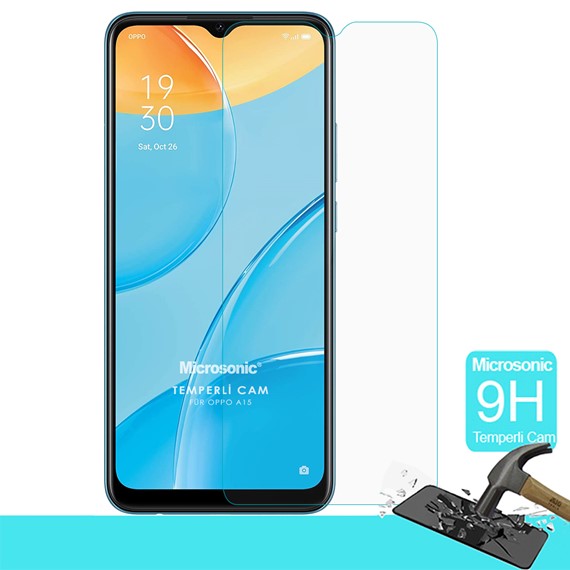 Microsonic Oppo A15s Tempered Glass Cam Ekran Koruyucu 1