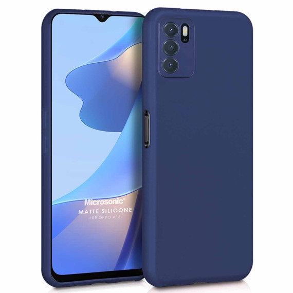 Microsonic Matte Silicone Oppo A16 Kılıf Lacivert 1