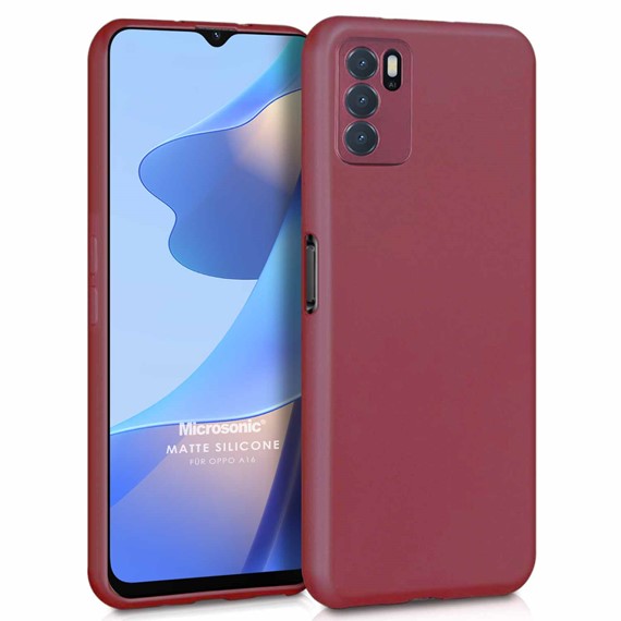 Microsonic Matte Silicone Oppo A16 Kılıf Mor 1