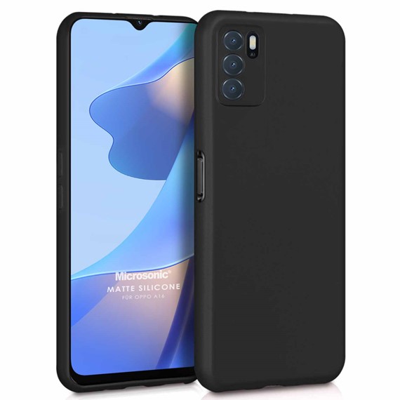 Microsonic Matte Silicone Oppo A16 Kılıf Siyah 1