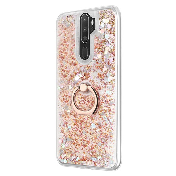 Microsonic Oppo A5 2020 Kılıf Glitter Liquid Holder Gold 2