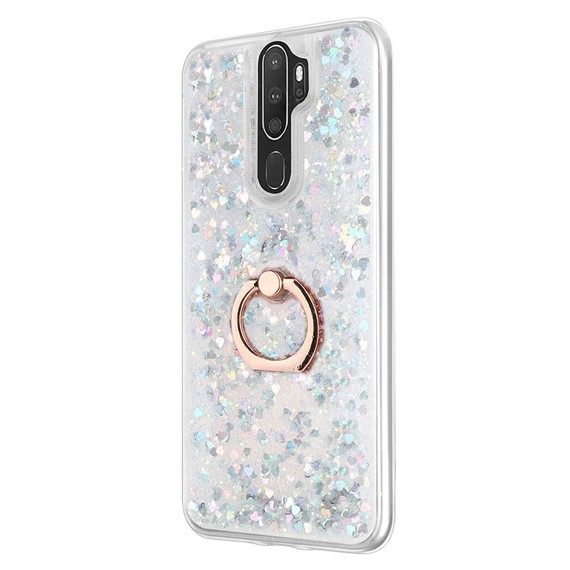 Microsonic Oppo A5 2020 Kılıf Glitter Liquid Holder Gümüş 2