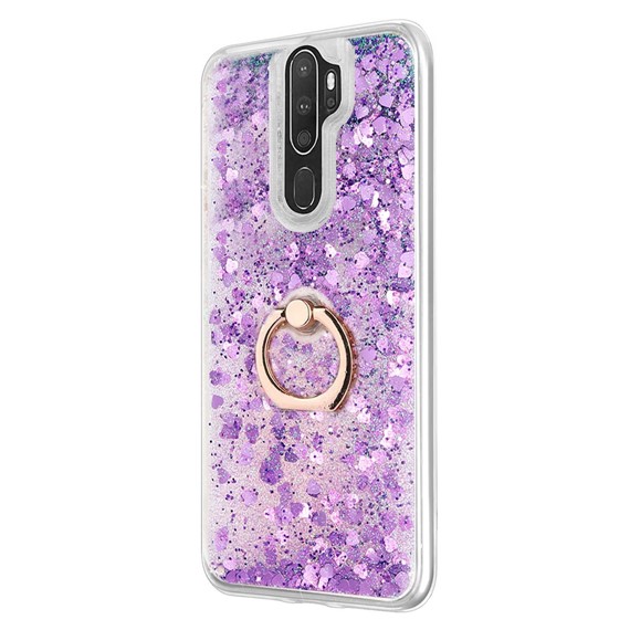 Microsonic Oppo A9 2020 Kılıf Glitter Liquid Holder Mor 2