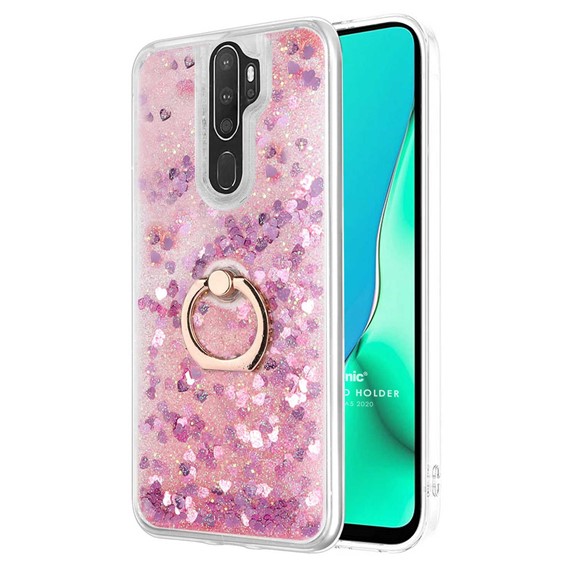 Microsonic Oppo A9 2020 Kılıf Glitter Liquid Holder Pembe 1