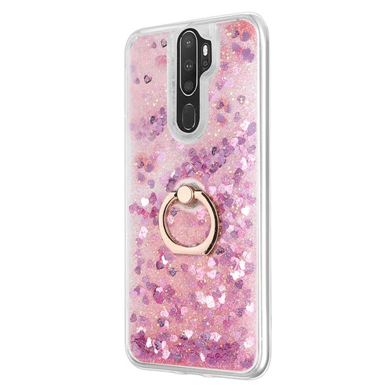 Microsonic Oppo A9 2020 Kılıf Glitter Liquid Holder Pembe 2