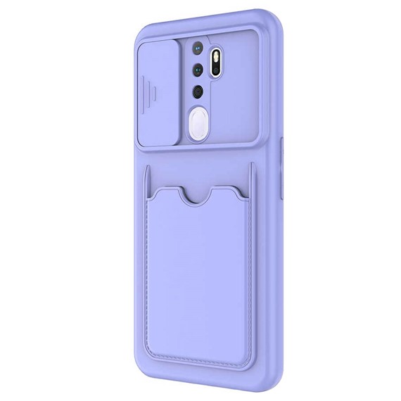 Microsonic Oppo A5 2020 Kılıf Inside Card Slot Lila 2