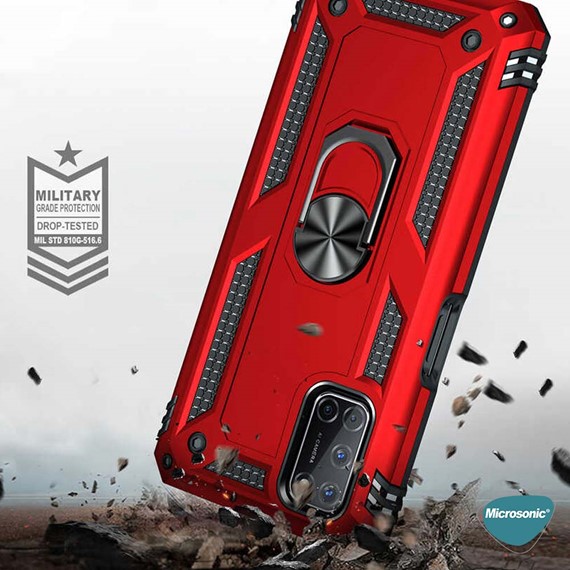 Microsonic Oppo A52 Kılıf Military Ring Holder Rose Gold 3