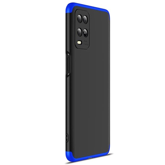 Microsonic Oppo A54 4G Kılıf Double Dip 360 Protective Siyah Mavi 2