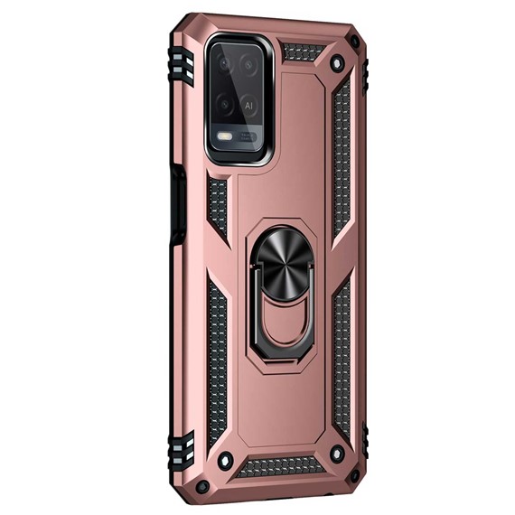 Microsonic Oppo A54 4G Kılıf Military Ring Holder Rose Gold 2