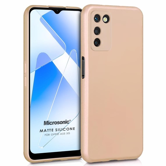 Microsonic Matte Silicone Oppo A55 5G Kılıf Gold 1