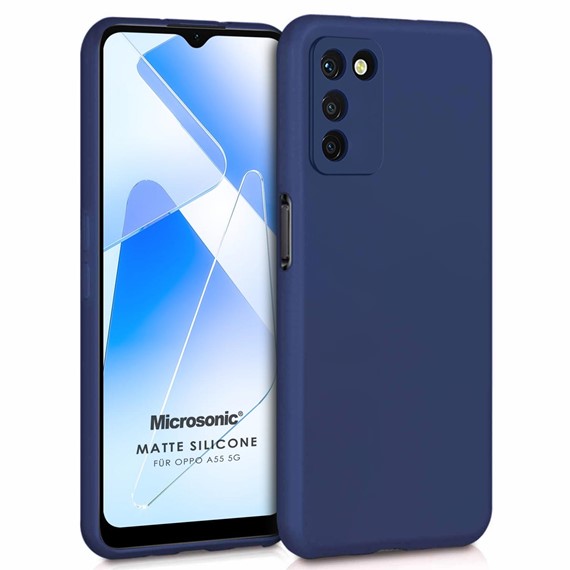 Microsonic Matte Silicone Oppo A55 5G Kılıf Lacivert 1